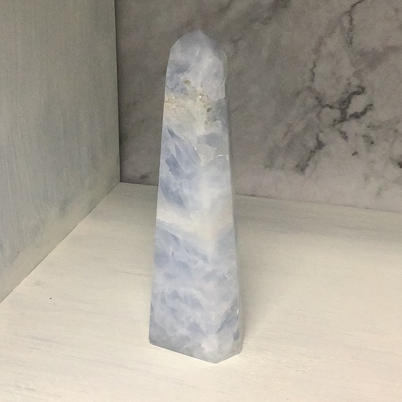 Blue Calcite Crystal Tower - Picture 2 of 5